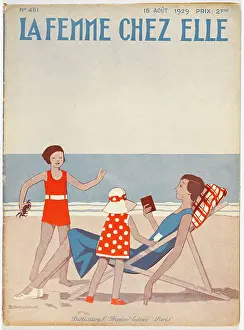 Deckchair: Mother - Children on Beach