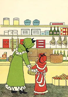 Shelves: Mother and daughter in a shop