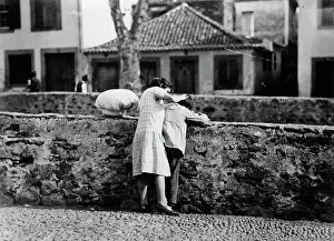 Delousing: Mother delousing son