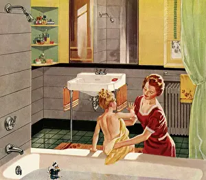 Towels: Mother Dries Wet Child