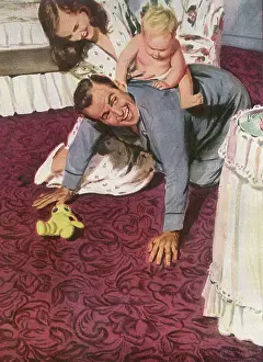 Piggy: Mother and Father playing with Baby