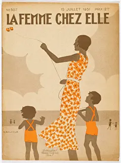 Kites: MOTHER FLIES KITE WITH CHILDREN