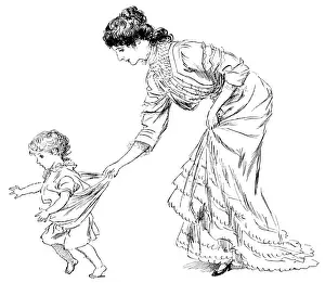 Grabs: MOTHER GRABS SON'S SHIRT