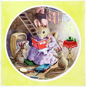 Candlelight: Mother Mouse Reads to Children
