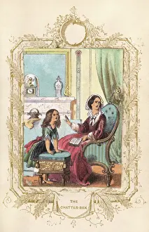 Mantelpiece: Mother scolds daughter for being a chatterbox