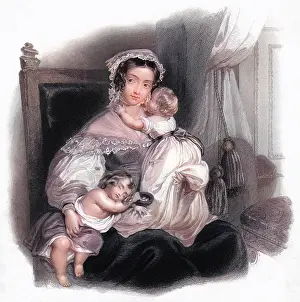 Soundly: Mother with two sleeping children
