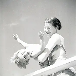 Ives: Mother and son on St Ives beach