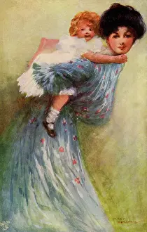 Piggyback: Mother with young child