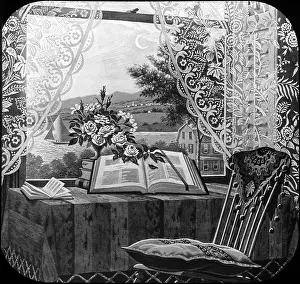 Sentimental: My Mother's Bible -- open book in window
