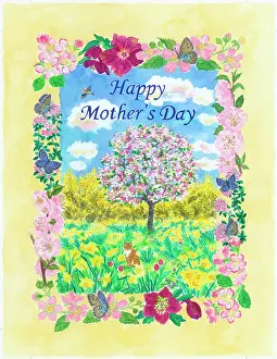 Kember: Mothers Day - tree in blossom with cat