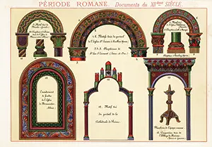 12th Century: Motifs, capitals and design elements from churches