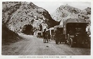 Nwfp: Motor Ambulance passing through the Khyber Pass, NWFP