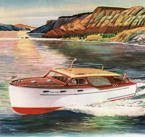 Churning: Motor Boat on Water