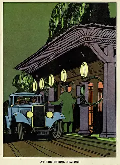 Headlights: Motor car at a petrol station
