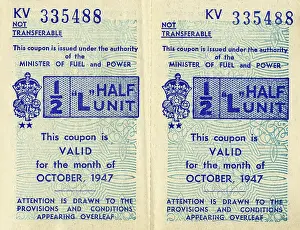 Coupons: Two Motor Fuel Ration coupons in a booklet