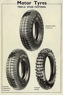 Tread: Motor Tyres Triple Stud Pattern - Dunlop - Three styles