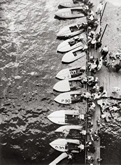 Motorboats: Motorboats at footbridge