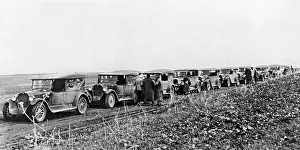 Travelers: Motorcade with tourists in the Syrian desert, 1925