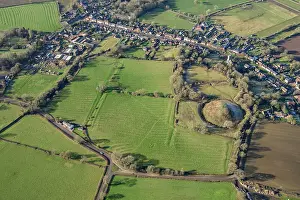 Furrow: Motte and bailey castle, ridge and furrow, Brinklow