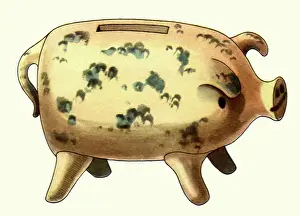 Plaything: Mottled Pink Piggy Bank