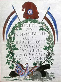 Cock: Motto of the Republic: Unity