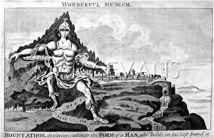 Mount Athos shaped as Alexander the Great