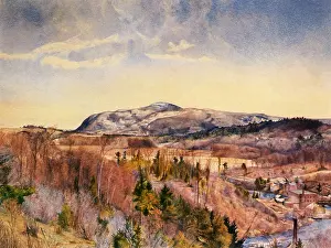 Roderick: Mount Everett from Monument Mountain in April