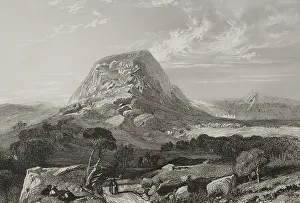 Tabor: Mount Tabor. Lower Galilee. Engraving by Rouargue