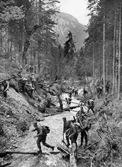 Oberammergau: Mountain infantry during an ecxercise, 1935