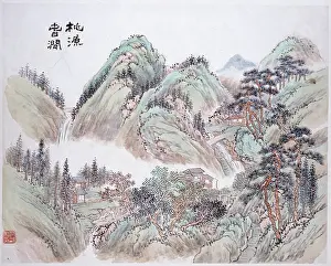 Weng: Mountain landscape with waterfall