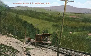 Incline: Mountain railway track, Goffstown, New Hampshire, USA
