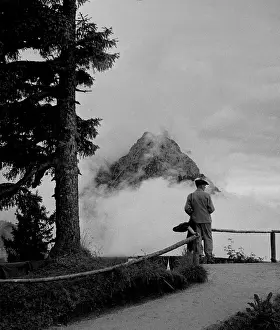 Shrouded: Mountain shrouded in cloud, Garmisch, Bavaria
