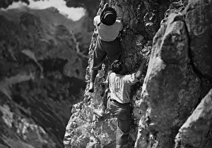 Mountaineers: Mountaineers on a rock face