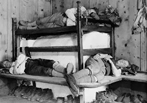 Bunk: Mountaineers sleep in a cottage