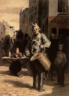 Pierrot: Mountebank Playing a Drum
