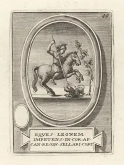 Etruria: A mounted Amazon spearing a lion (or chimera)