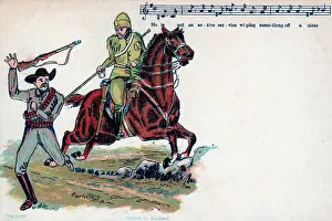 Majuba: Mounted British cavalry soldier runs down a Boer
