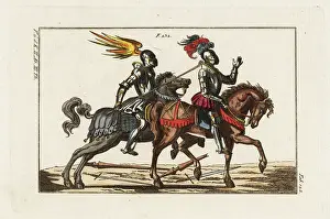 Robert Spallart: Two mounted knights in a tournament duel with a hook