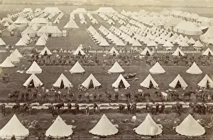 Marquee: Mounted troops in camp
