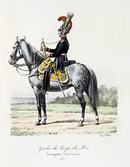 Histoire: Mounted trumpeter of the King's guard, 1815