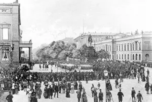Mounting: Mounting of flags to the Imperial Palace in Berlin, 1886