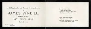 Memoriam: Mourning card, 1913