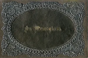 Memoriam: Mourning card, 1913