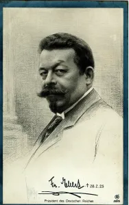 Appendicitis: Mourning card portrait of German President Ebert
