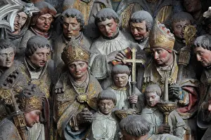 Exhumation: Mourning clerics, choir screen, Amiens Cathedral