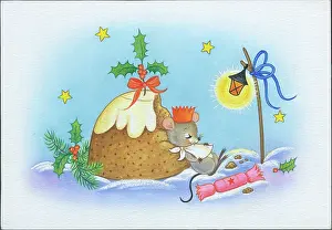 Adair: Mouse asleep by plum pudding