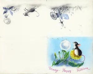 The Medici Society Ltd.: Mouse blowing a dandelion clock