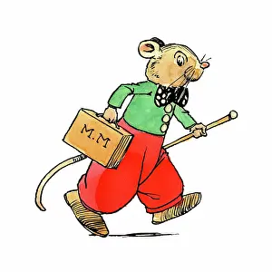 Mouse with a case and a cane
