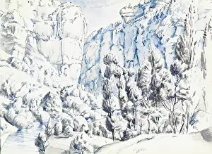 Ravine: The mouth of a rocky ravine