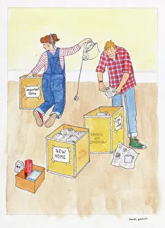 Unwrapping: Moving House - Young couple with tea chests